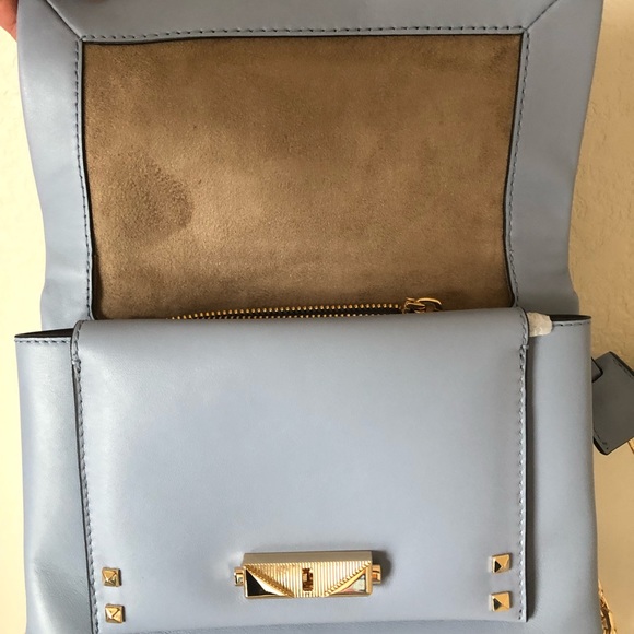 Michael Kors Blue Gold Studded Handbag - Picture 3 of 5